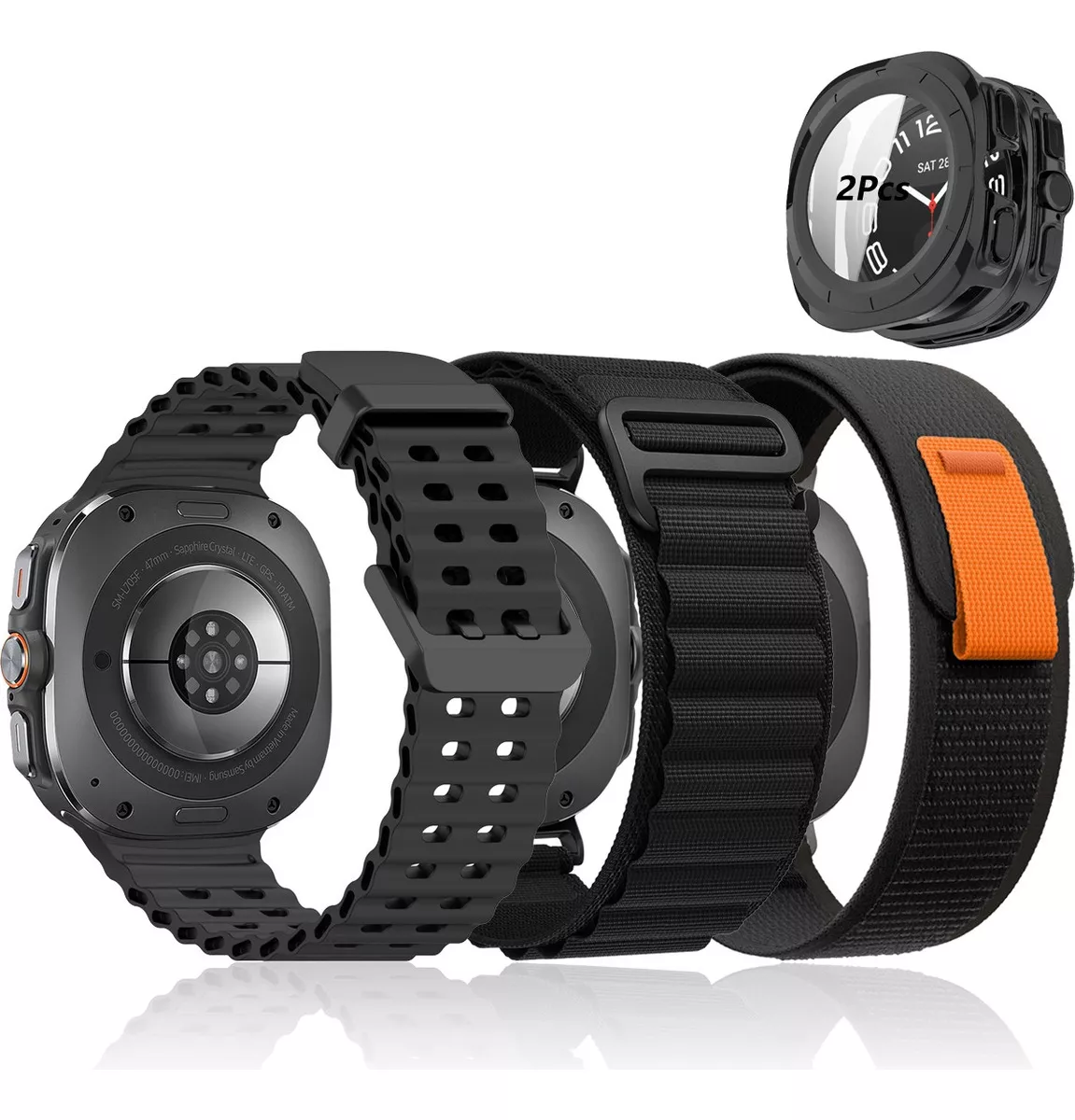 3 Correas Y 2 Pc Fundas Para Samsung Galaxy reloj Ultra 47mm