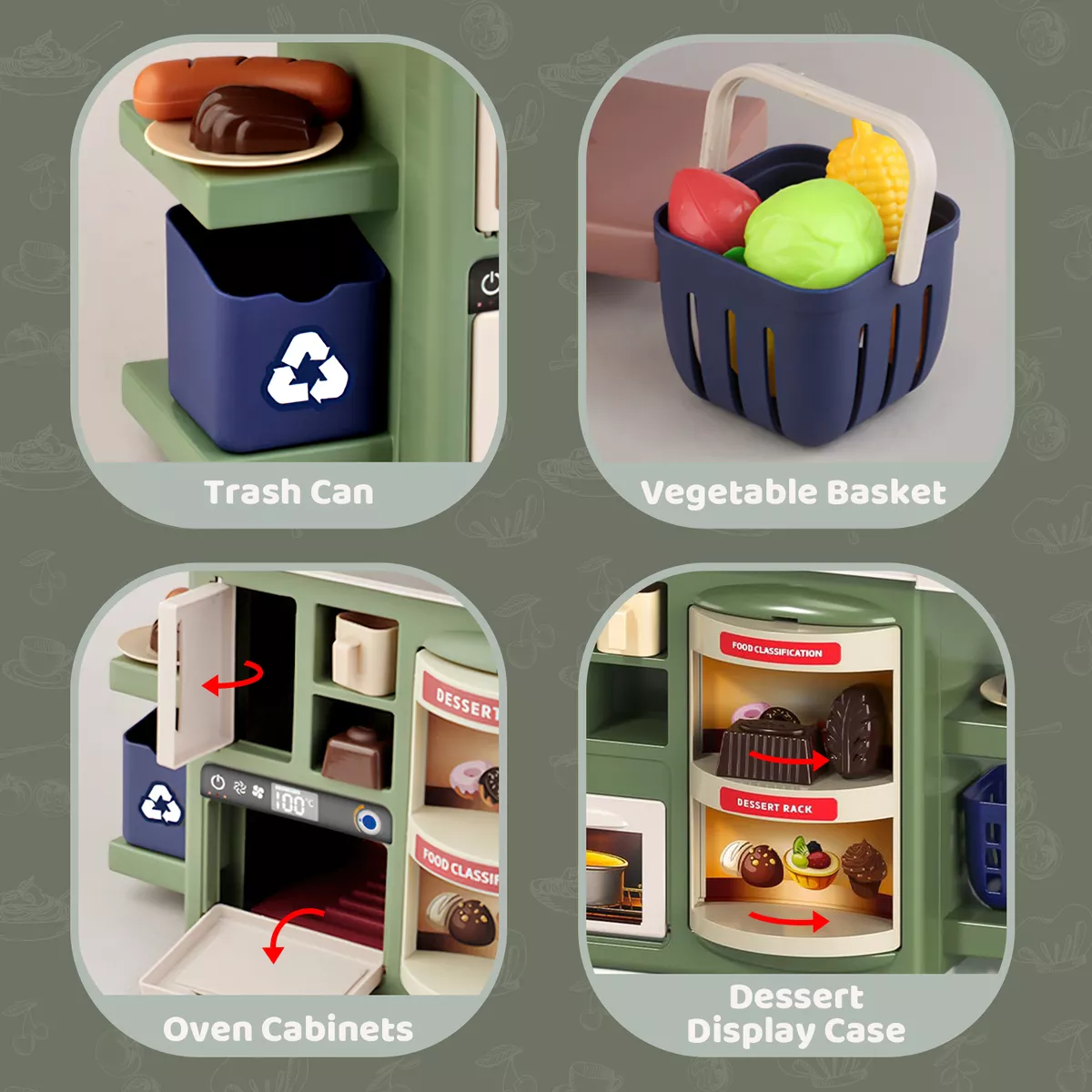 Cocina Infantil De Juguete Para Niños Con Luz Y Sonido 34pcs