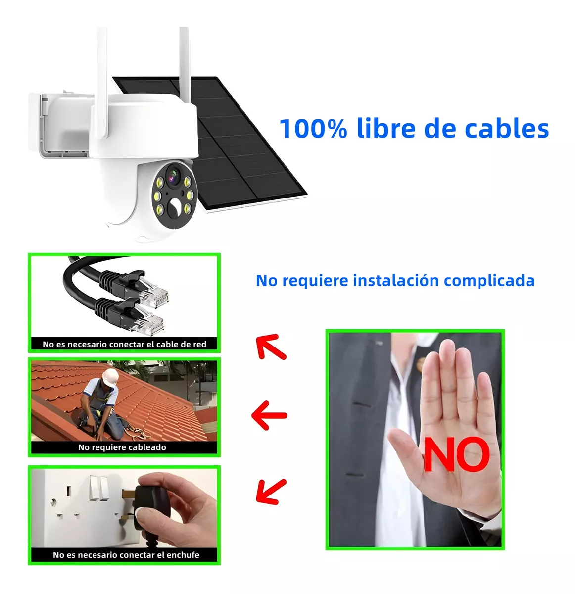 Cámara De Seguridad Solar Baterías Hd Wifi Visión Alarma