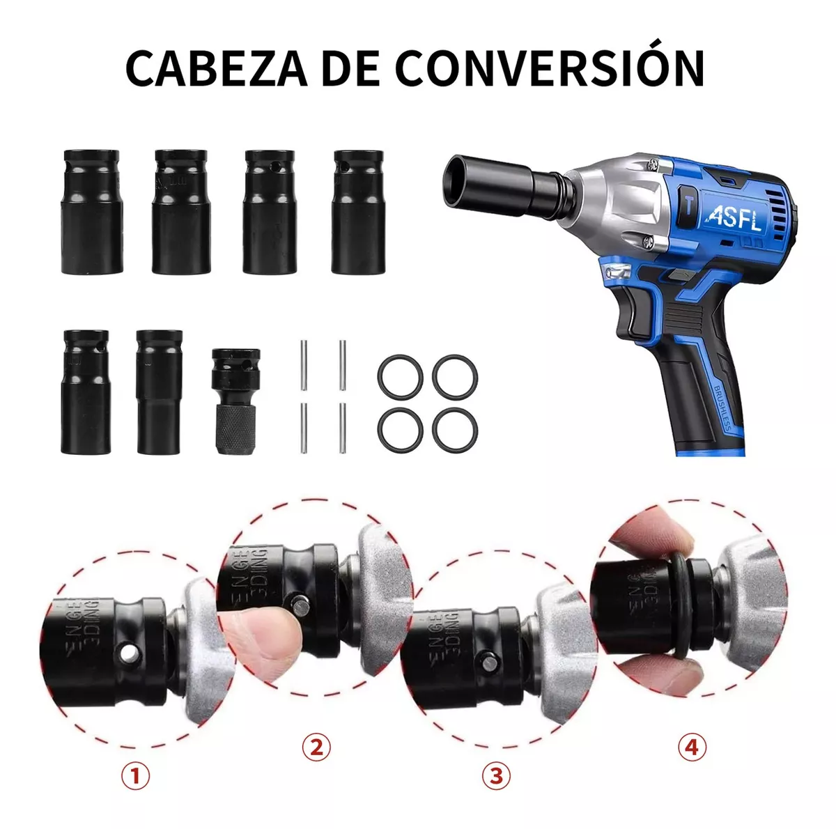 Llave De Impacto Inalambrico Electrica Pistola Taladro kit