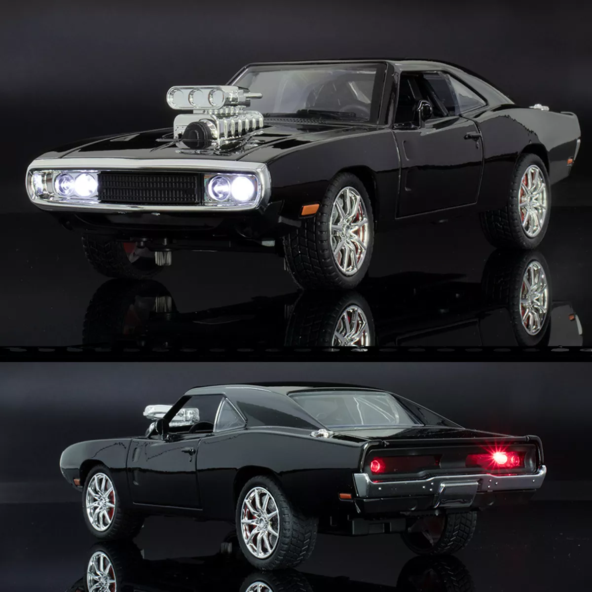 1:24 Escala Coche Juguete Dodge Charger Luz Y Sonido Regalo