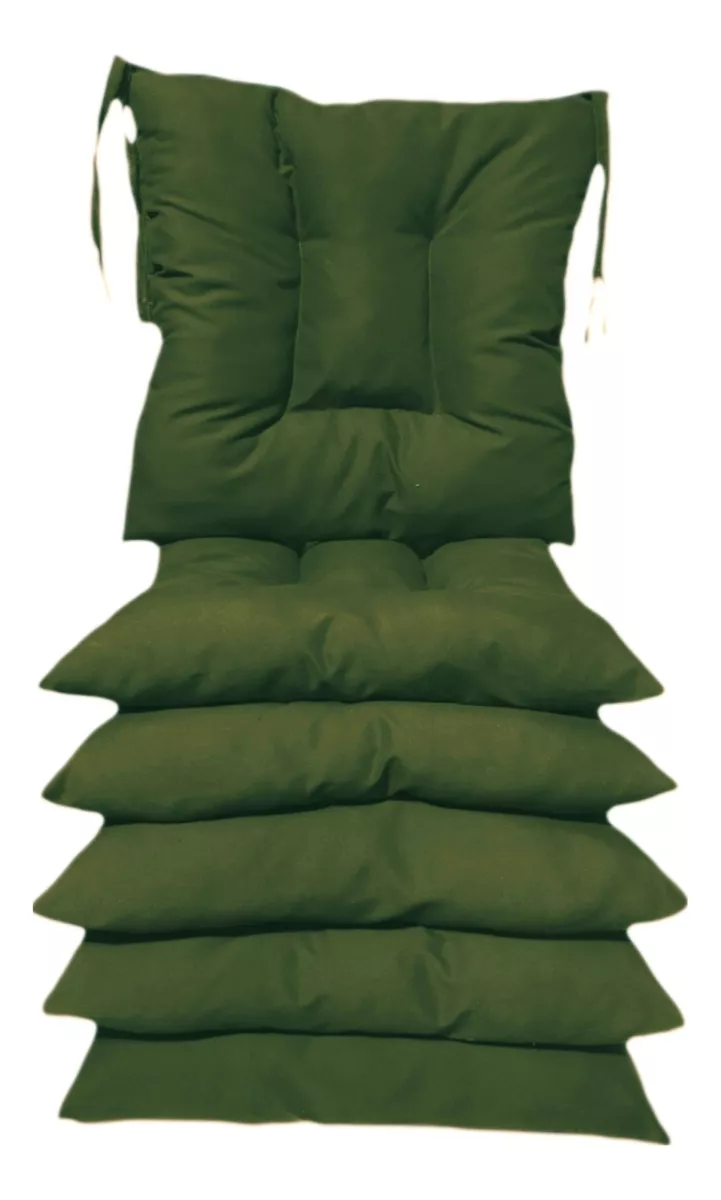 6 Cojines Para Sillas 42x42x7cm Con 4 Cintas De Sujeción