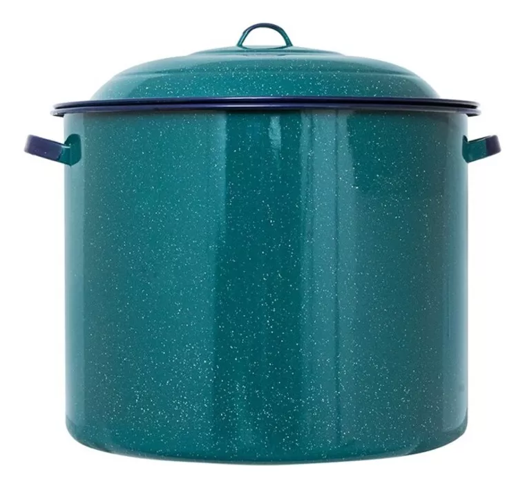 Olla Recta Jumbo Clásica Peltre Cinsa 42 Cm Verde De 44 Lts.