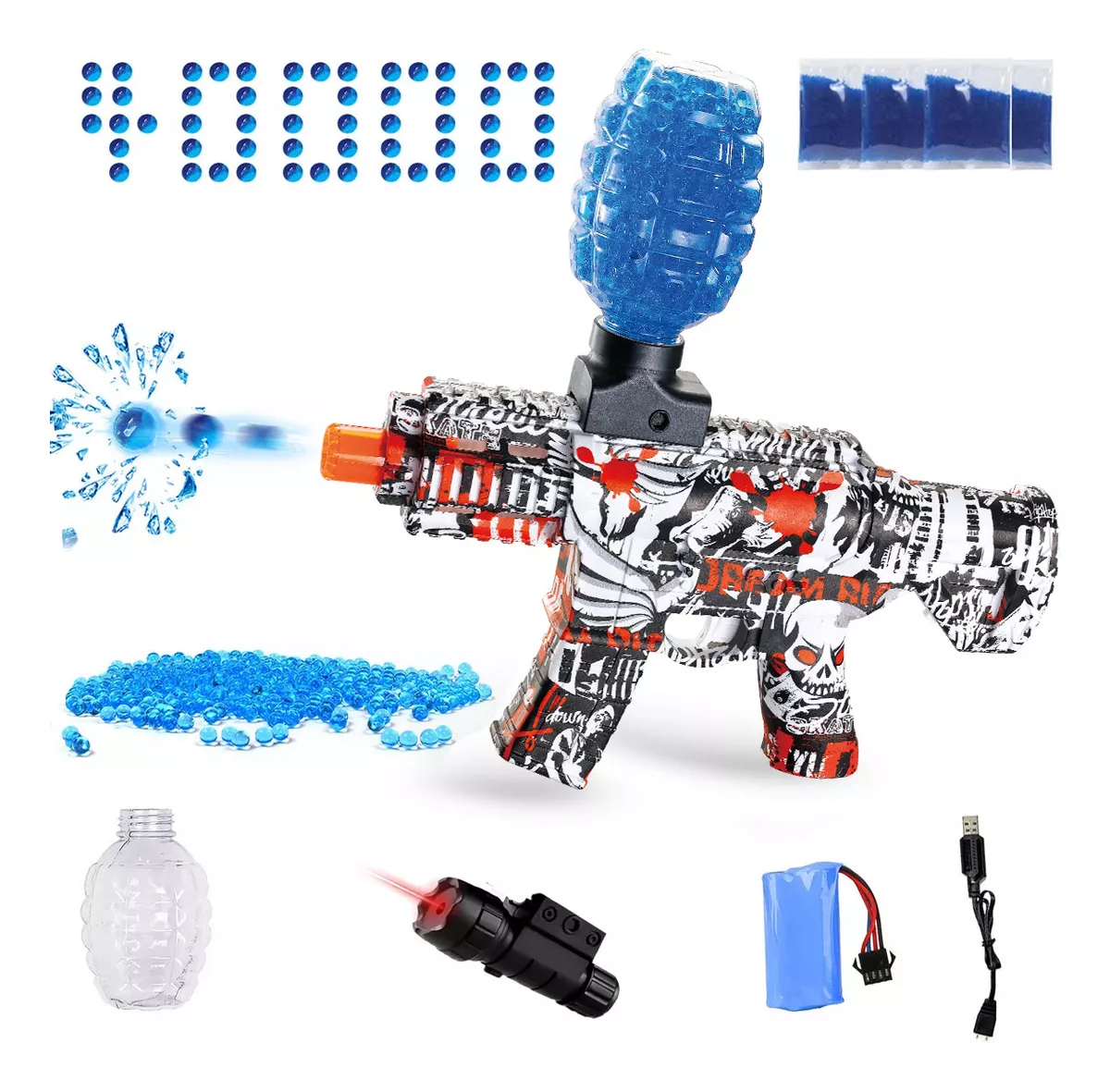 Pistola Eléctrica De Juguete Para Niños Hidrogel Dardos M416