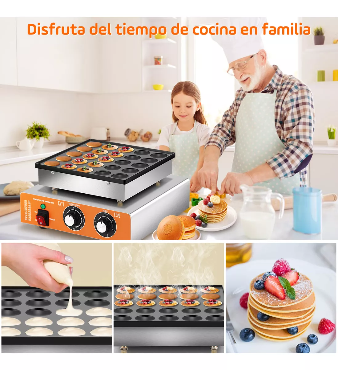 Máquina Eléctrica Industrial Mini Hotcakes 25pc Cronometrado