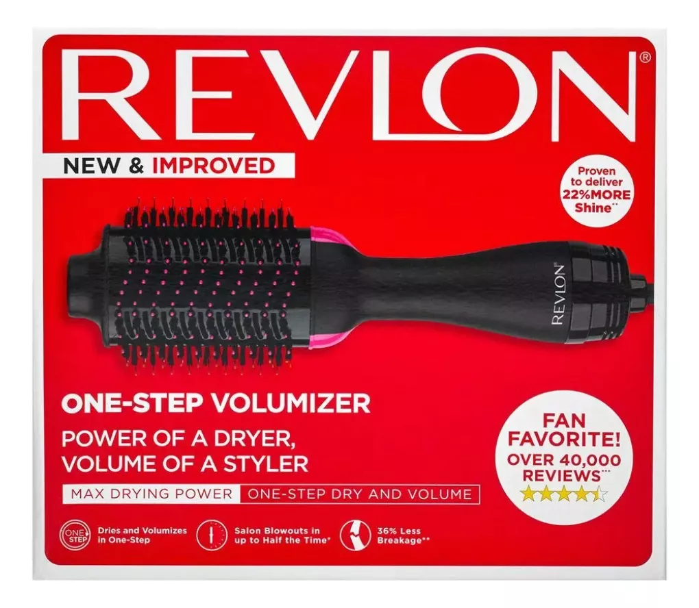 Cepillo secador Revlon One Step negro y rosa de 110 V