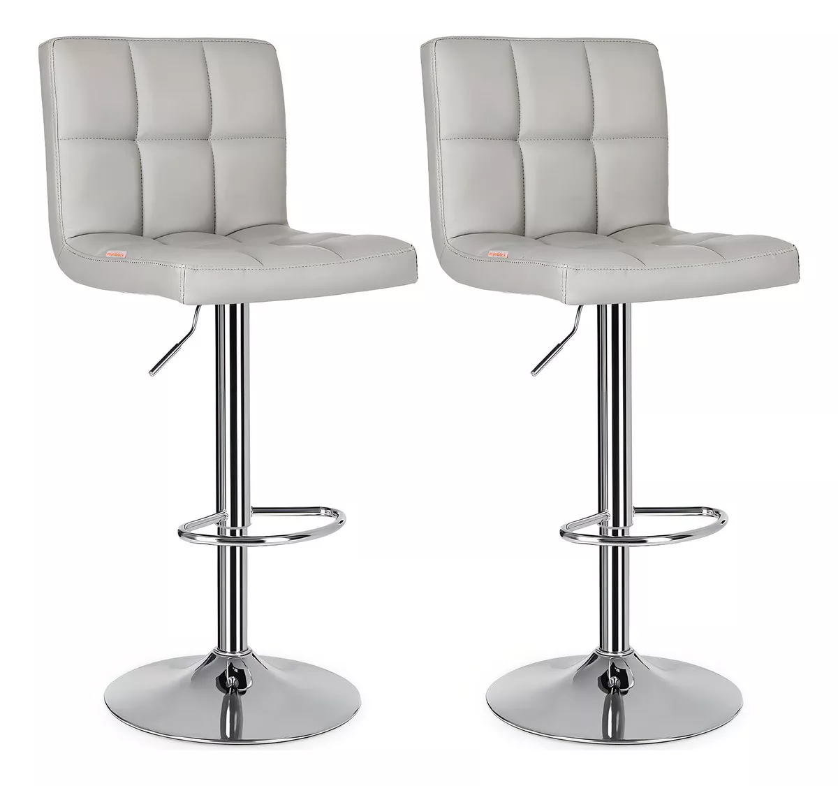 Set De 2 Bancos Sillas Con Respaldo Altura Regulable Giratorio 360&deg; Dise&ntilde;o Moderno Y Elegante Marr&oacute;n Ws98105 Mueblick