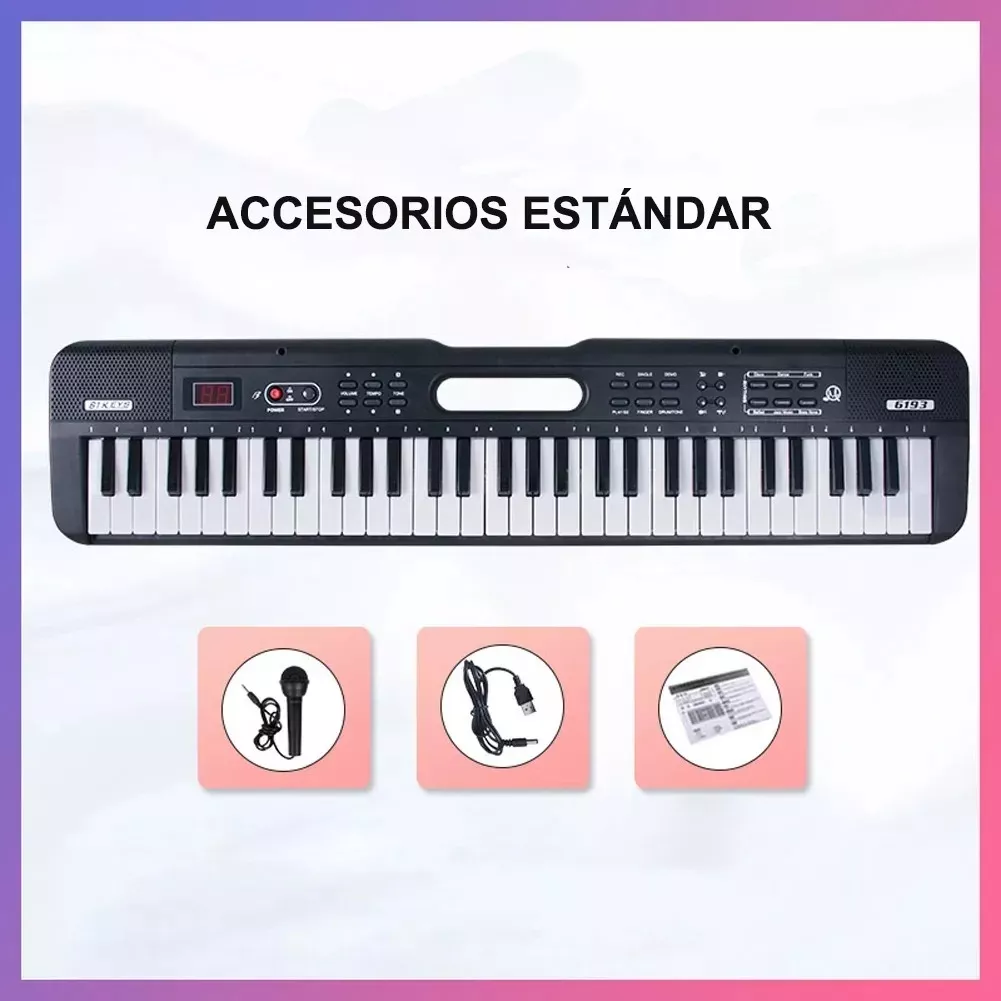 Teclado Musical Electrónico Roll-up Plegable 61 Teclas Negro