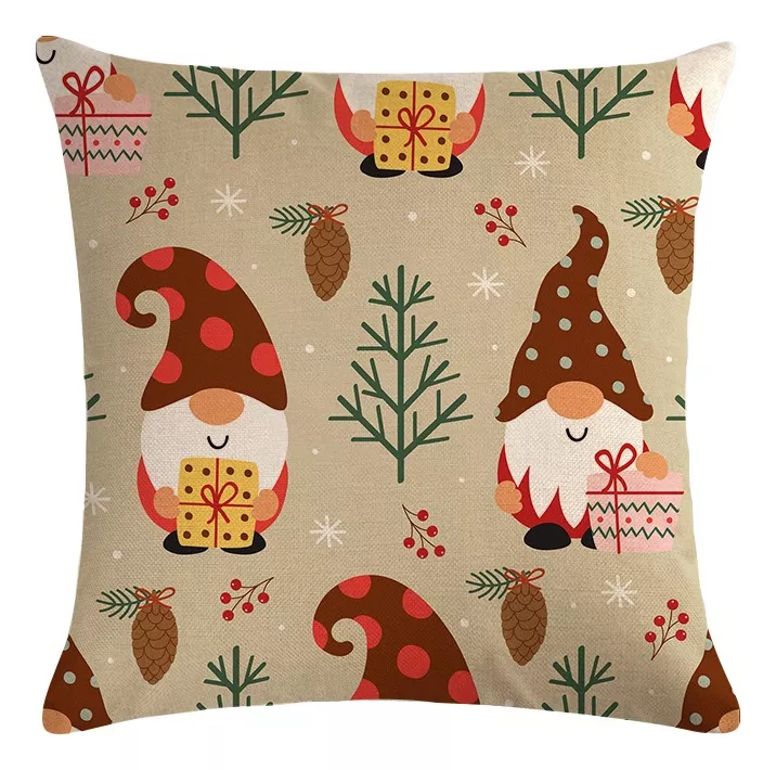 Funda De Almohada De Cojín Navidad Con Diseño Navideño 6pcs