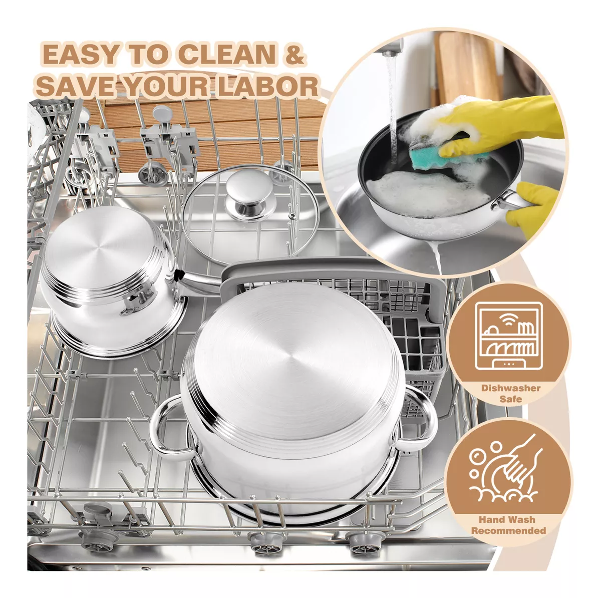 Batería De Cocina Acero Inoxidable Juego De Ollas 13 Piezas
