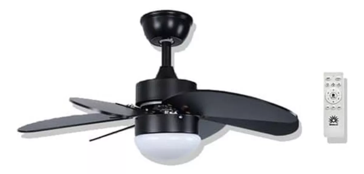 Ventilador Moderno 30 PuLG 6 Velocidades Y Luz Led 6 Aspas color De La Estructura Negro color De Las Aspas Negro Di&aacute;metro 77 Cm