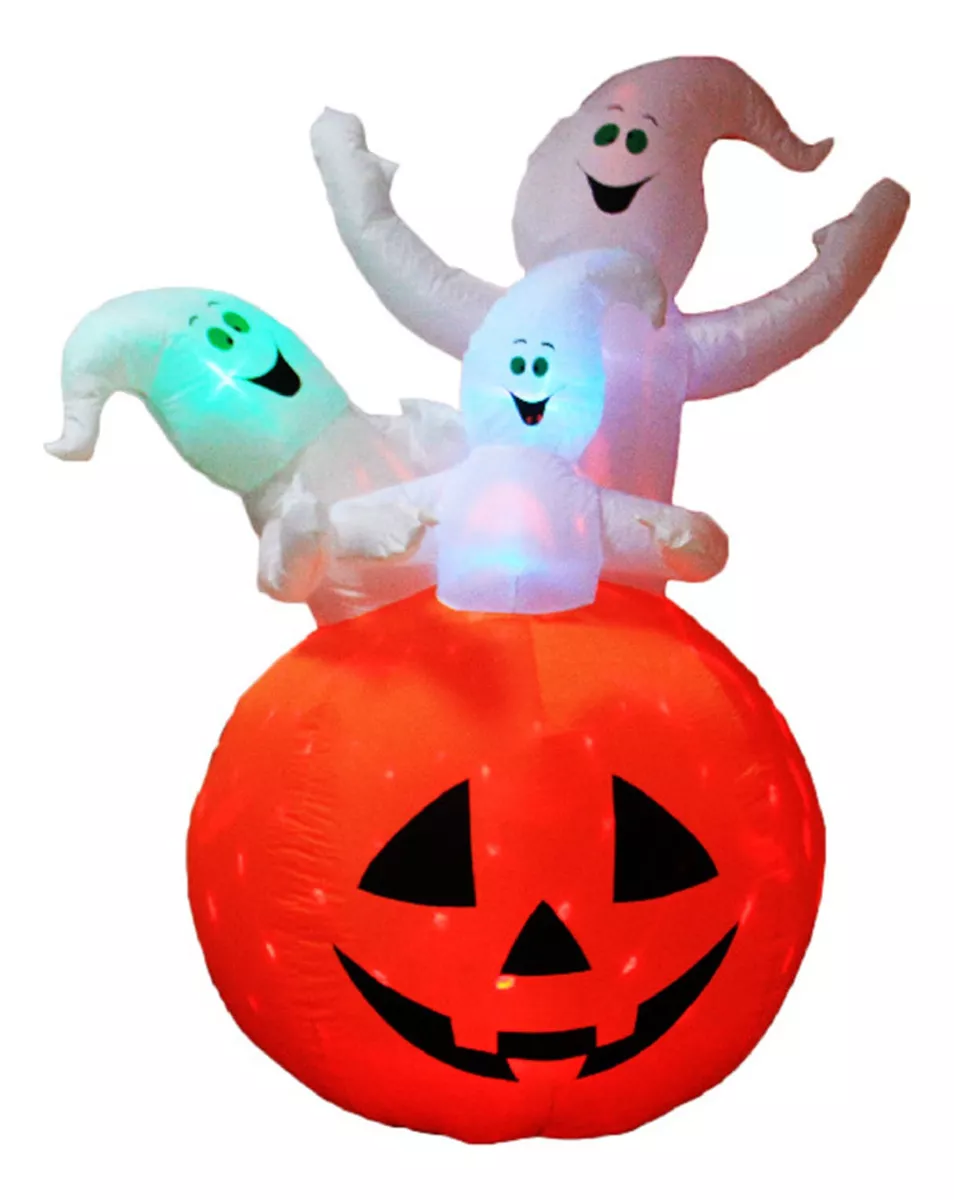 Inflable Decoraci&oacute;n Halloween Adorno Calabaza Luz Led 1.8 M