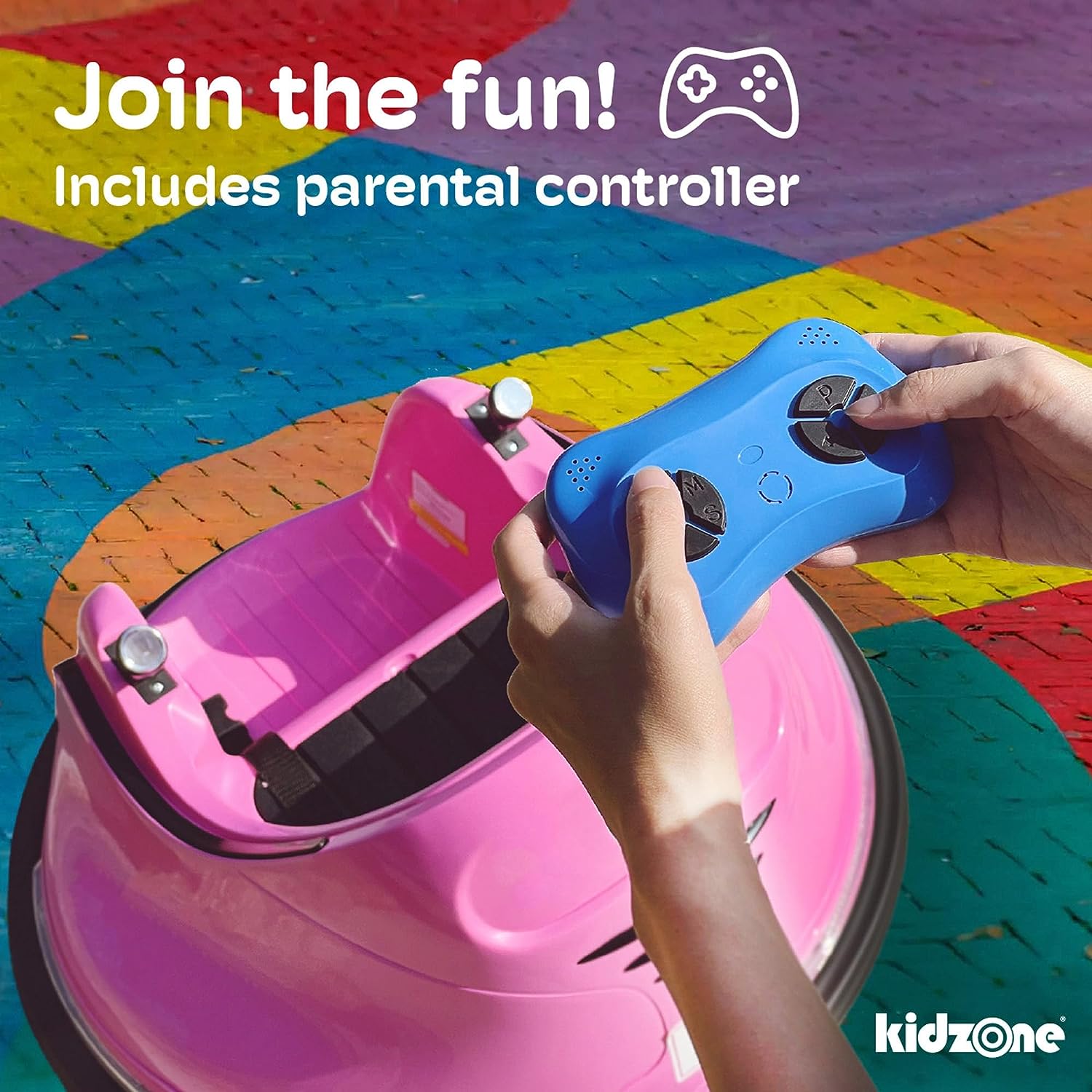Kidzone Coche Eléctrico de 6 V con Parachoques para Nios y Nios Pequeos de 1,5 a 5 Aos, Adhesivo DIY, Juguete para Golpear Bebés, Regalos con Control Remoto, Luces LED y Giro de 360 Grados