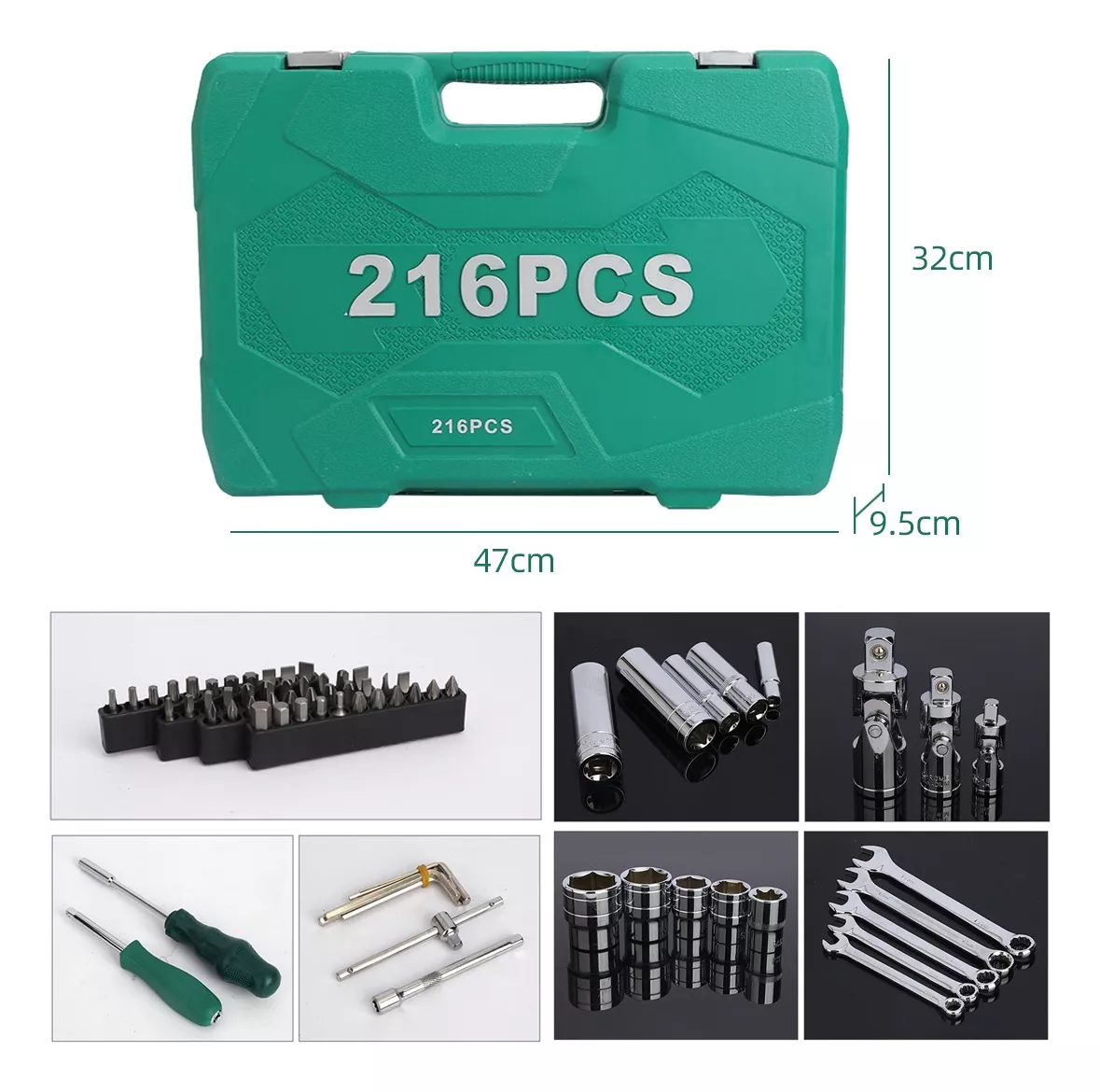 Juego De Herramientas Mecánicas Autocle Dados De Auto 216pcs