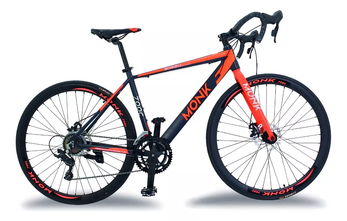Bicicleta De Ruta Schnell Rodada 700 Shimano color Naranja