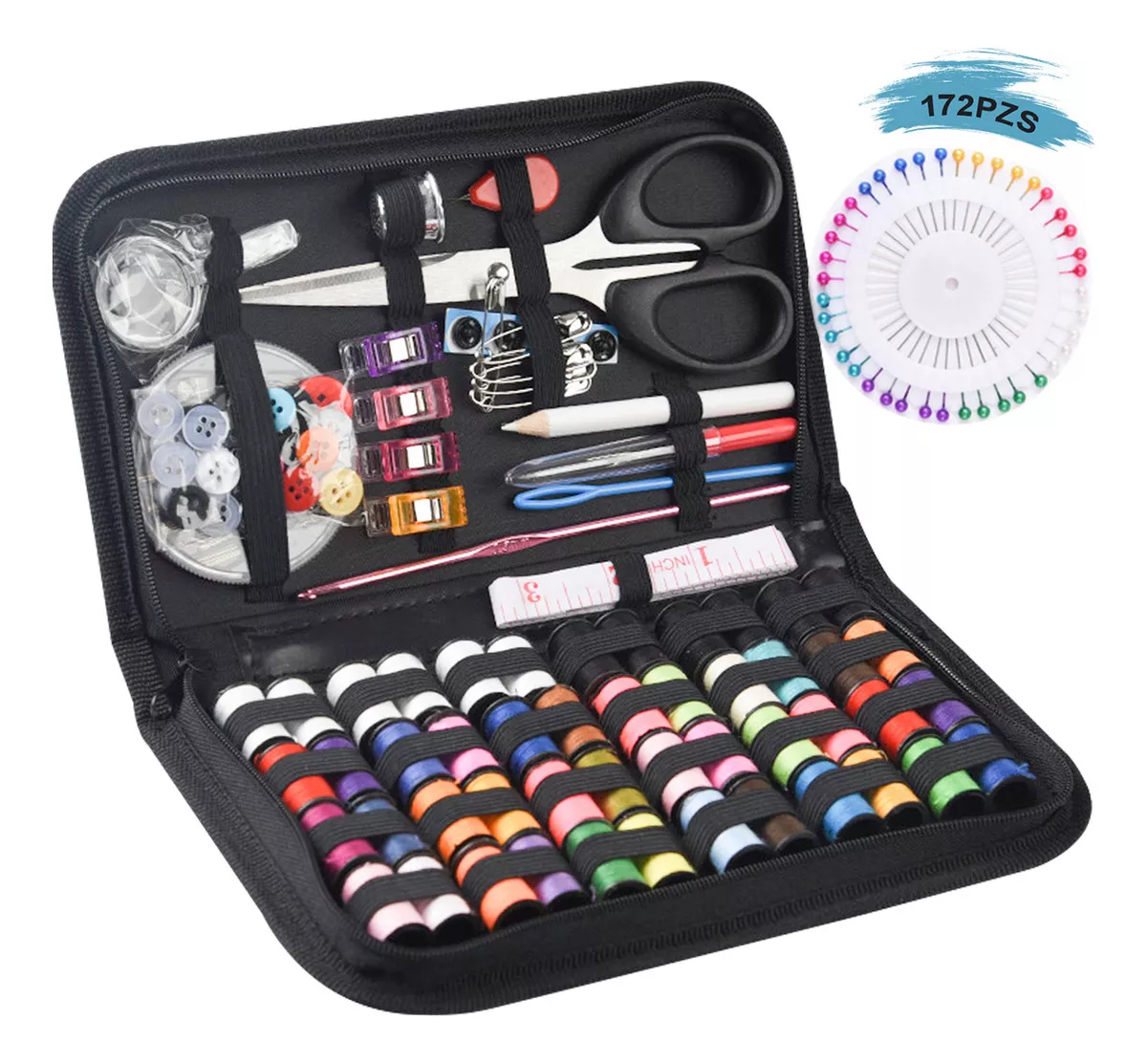 kit De Costura 172 Pcs Suministros De Costura Caja Port&aacute;til