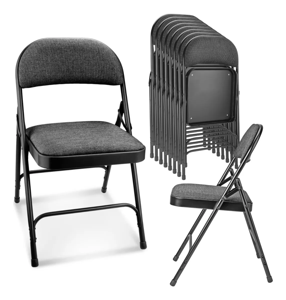 paquete 10 Silla Plegable Acojinada Metalica Uso Rudo Acolchnad