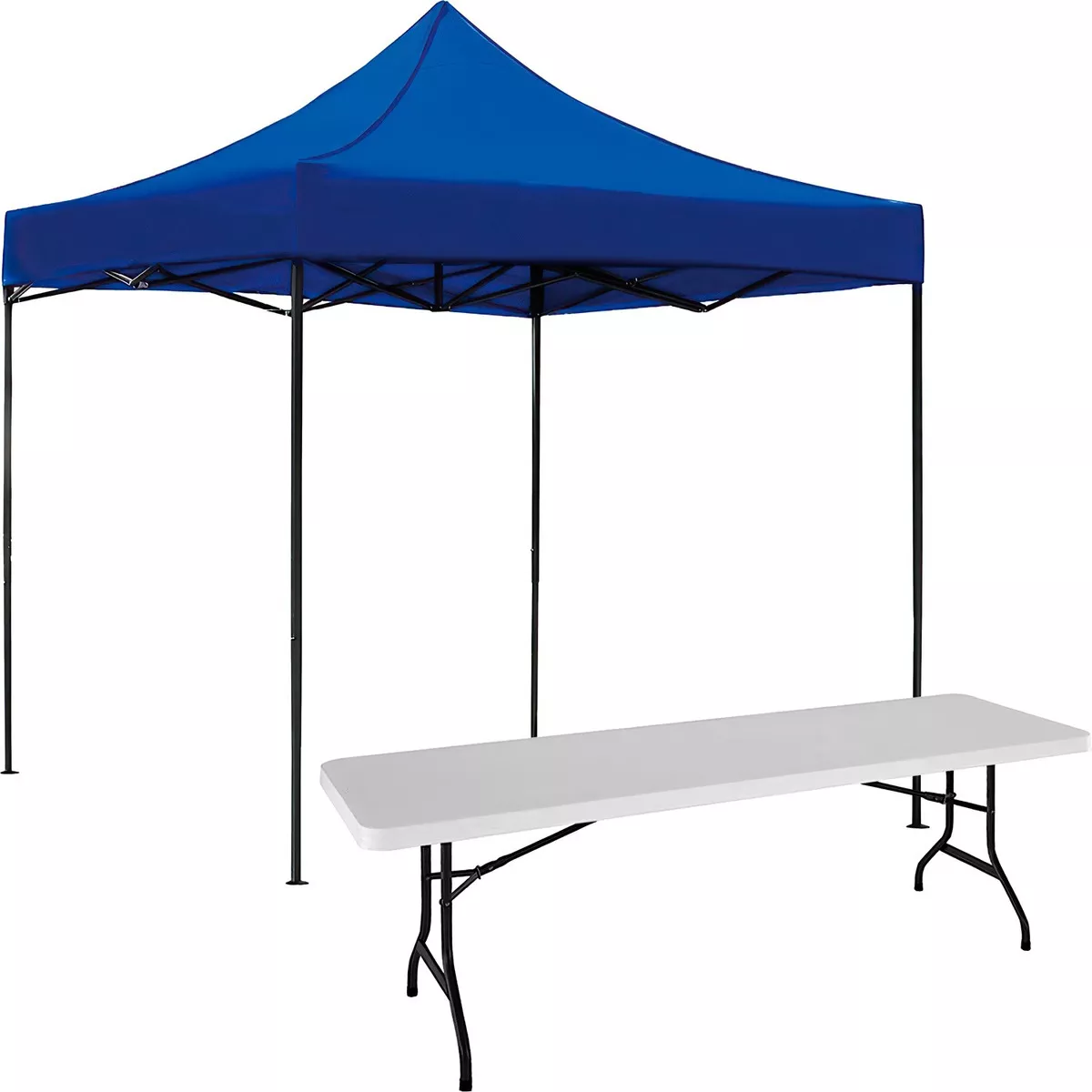 kit Toldo Carpa 3x3 + Mesa Plegable 1.80m Jardin Exterior color Naranja