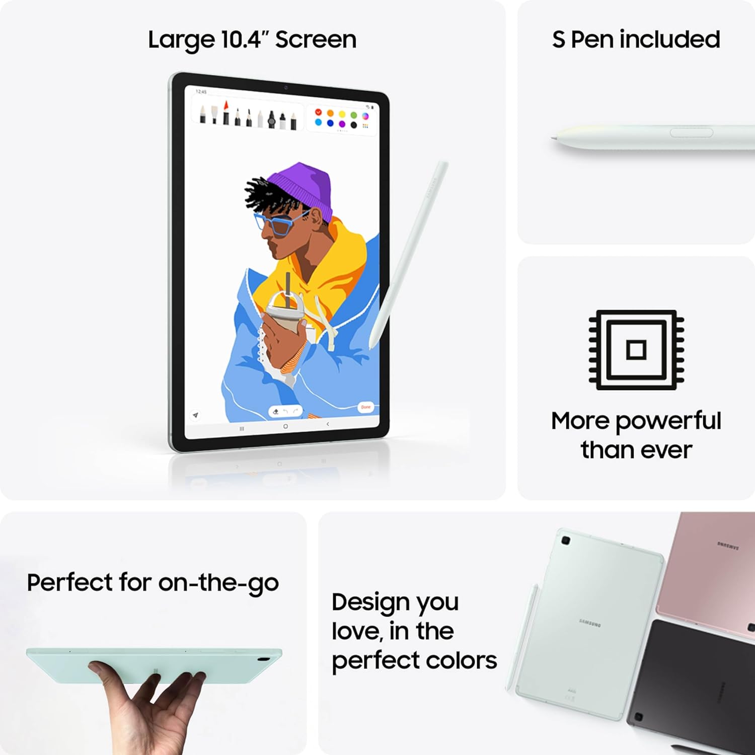 SAMSUNG Galaxy Tab S6 Lite (2024) 10.4" 64GB WiFi Android Tablet, S Pen Included, Gaming Ready, Long Battery Life, Slim Metal Design, Expandable almacenamiento, US Version, Oxford Gray, Amazon Exclusive