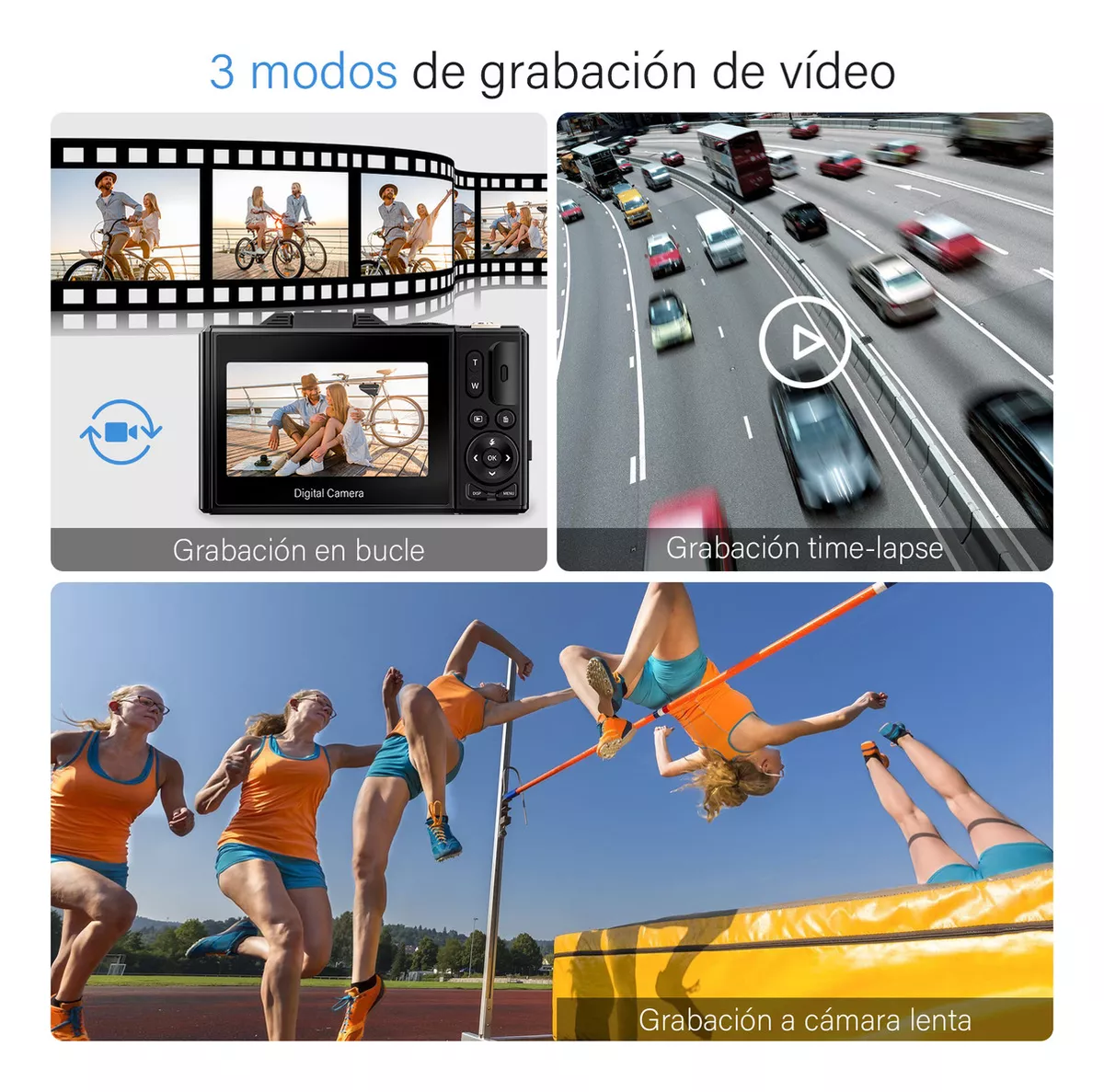 Cámara Digital 4k 64mp Cámara Vlog Con Tarjeta Sd, 2 Pilas Cámara Digital 4k 64mp +32gb Webcam Filtros Principiantes