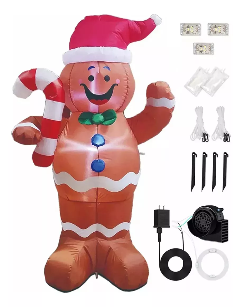 Decoraci&oacute;n Navide&ntilde;a Inflable De Pan De Jengibre