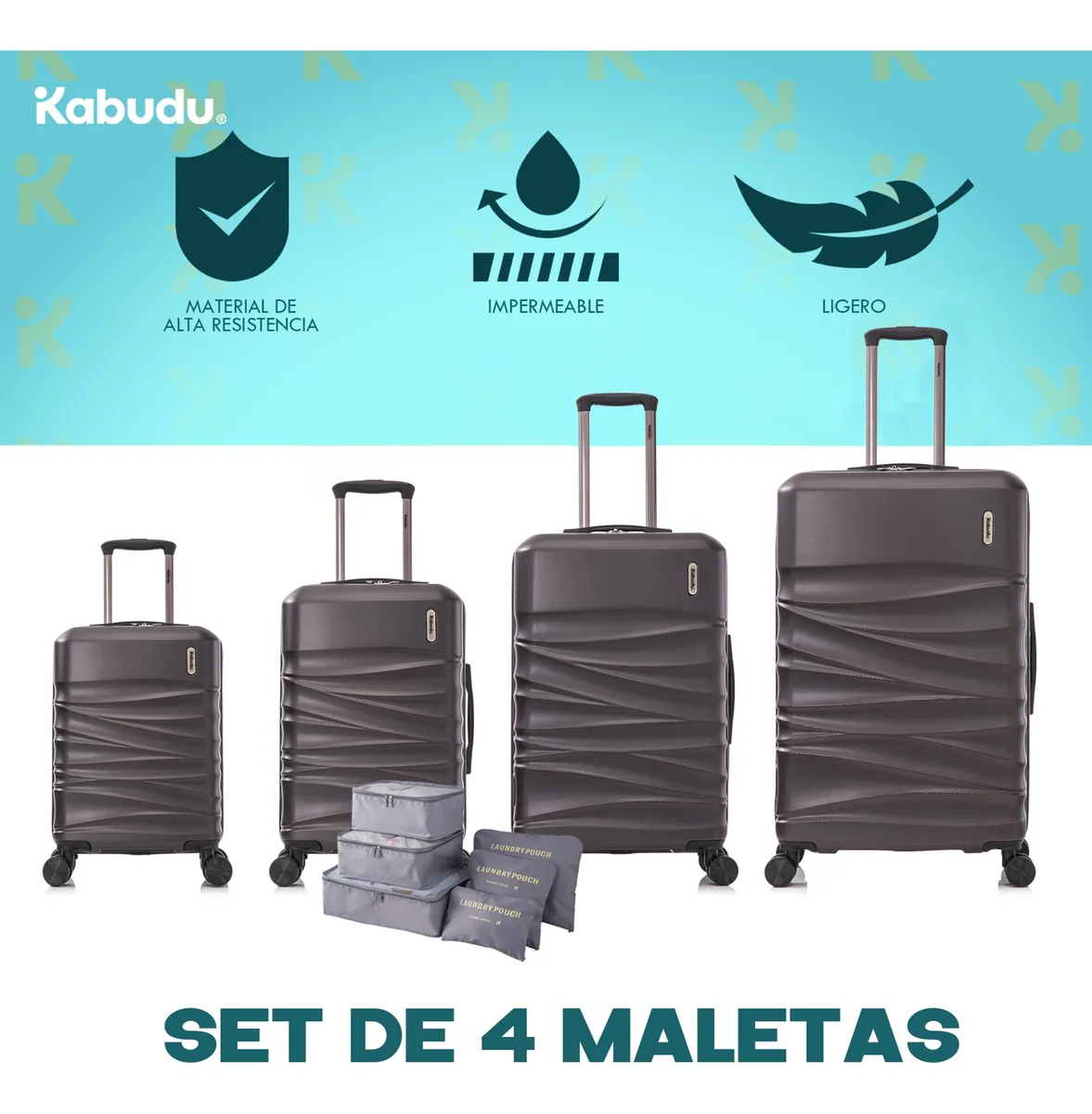 Set 4 Maletas Viaje Rigidas Resistentes Ruedas 360