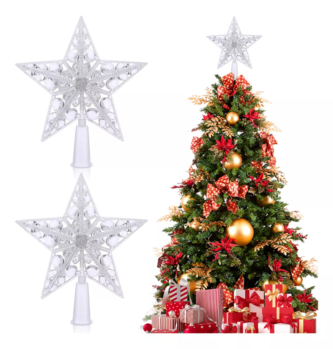 Decoraci&oacute;n De Navidad Luz Led De Estrella Del &Aacute;rbol Navidad
