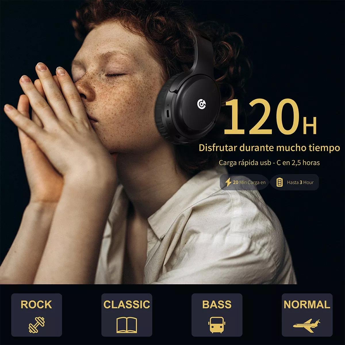 Auriculares Diadema Inalámbricos Bluetooth Con Microfono120h
