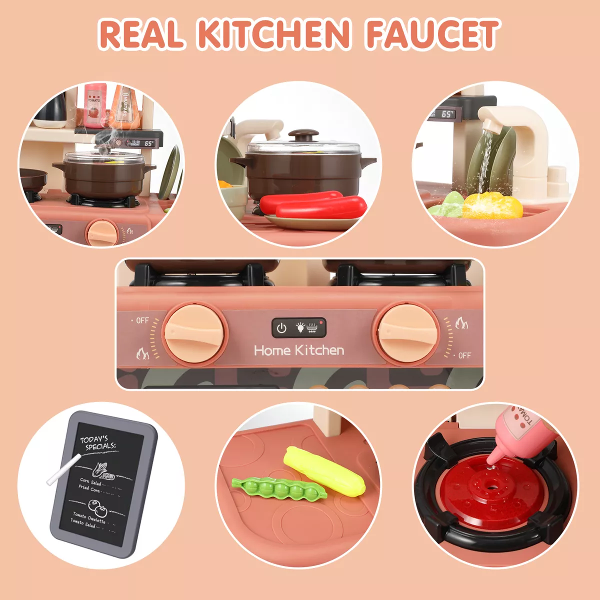43pcs Cocina Juguete Regalo Para Niños Con Niebla/sonido/luz
