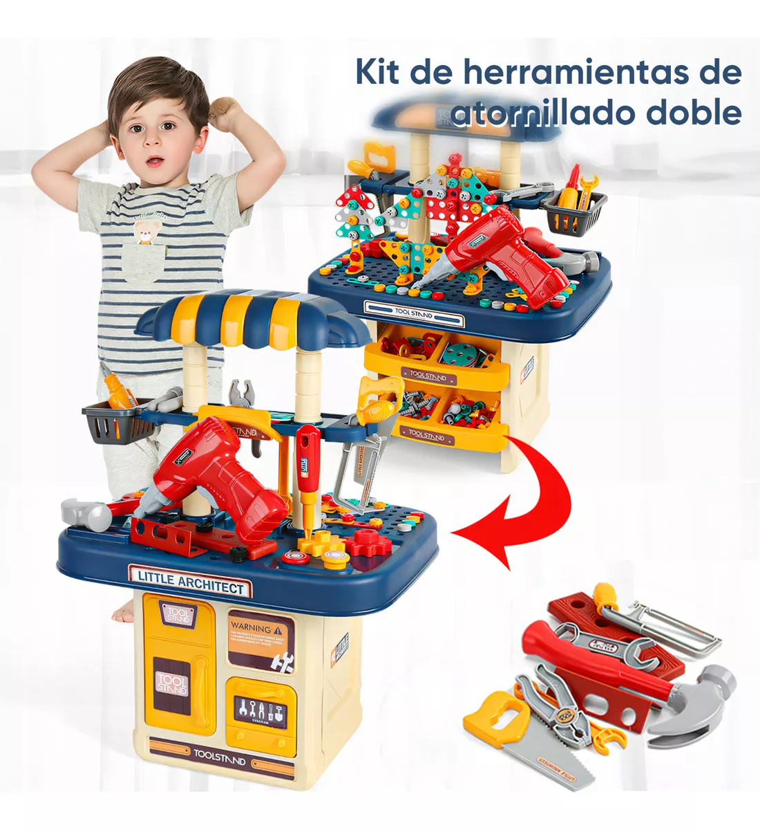 Juego De Banco De Herramientas Para Niños 2 En 1-246 Piezas