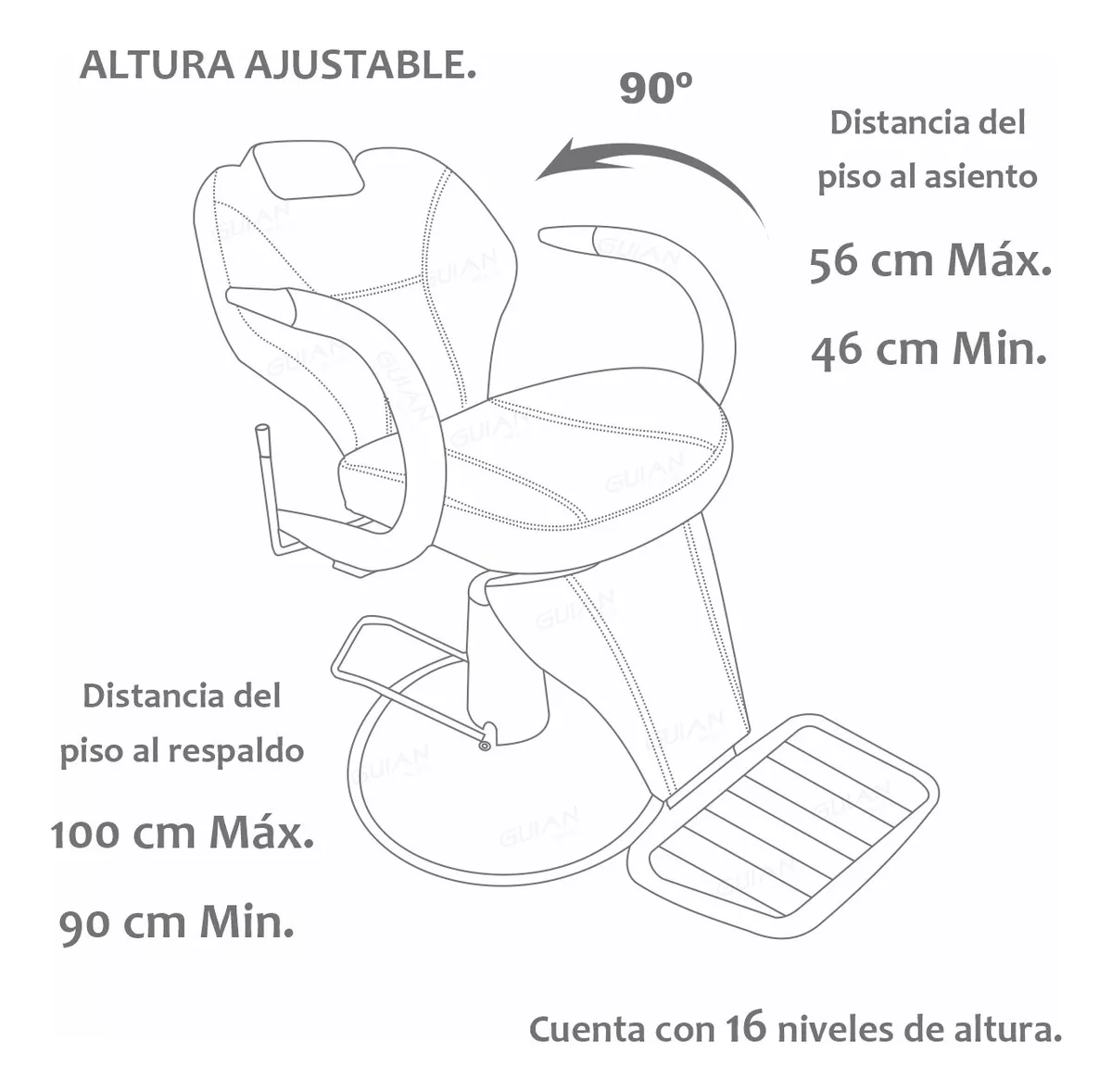 Sillon Silla Barbero Peluqueria Estetica Salon Belleza