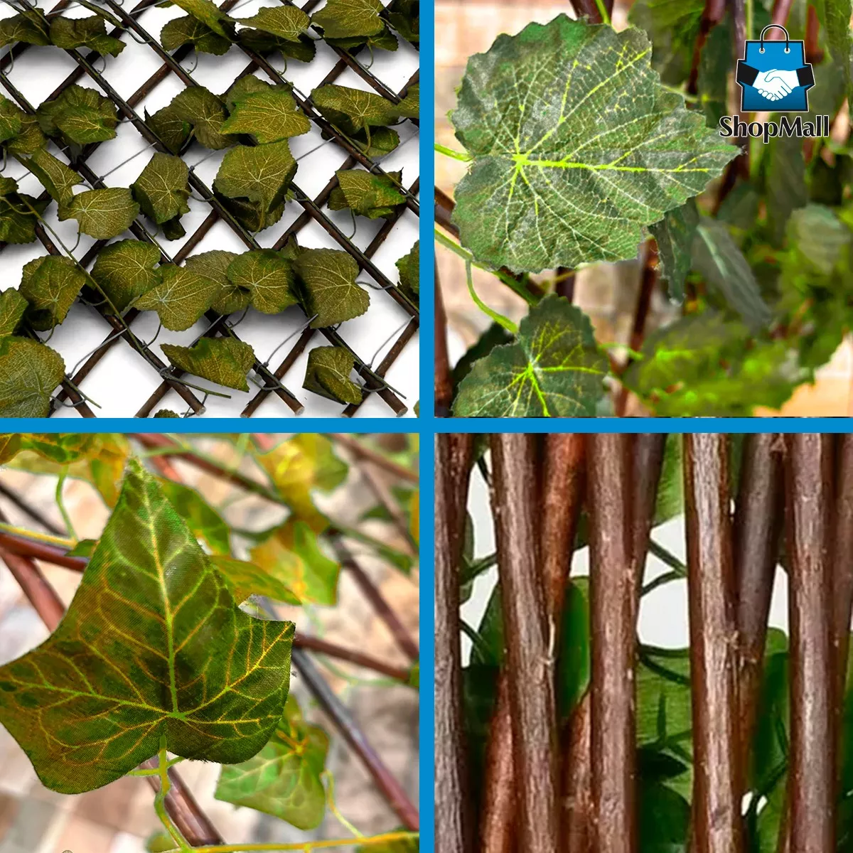 Muro Verde Expandible Follaje Hoja Artificial 1.2 X 3 1 Pz Estructura CAFÉ Planta Verde oscuro