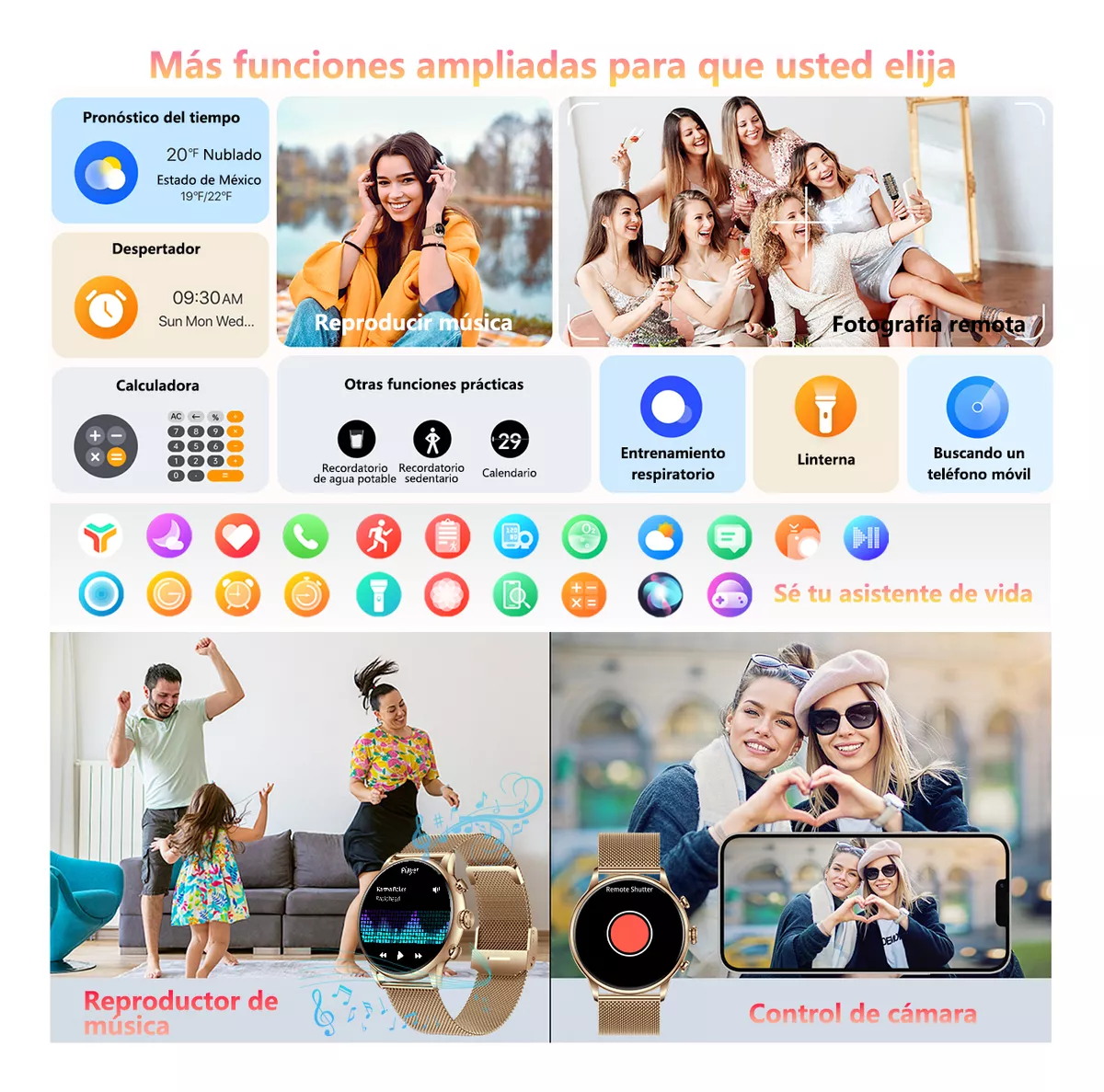 Smartwatch Mujer Amoled Reloj Inteligente Bluetooth Llamada