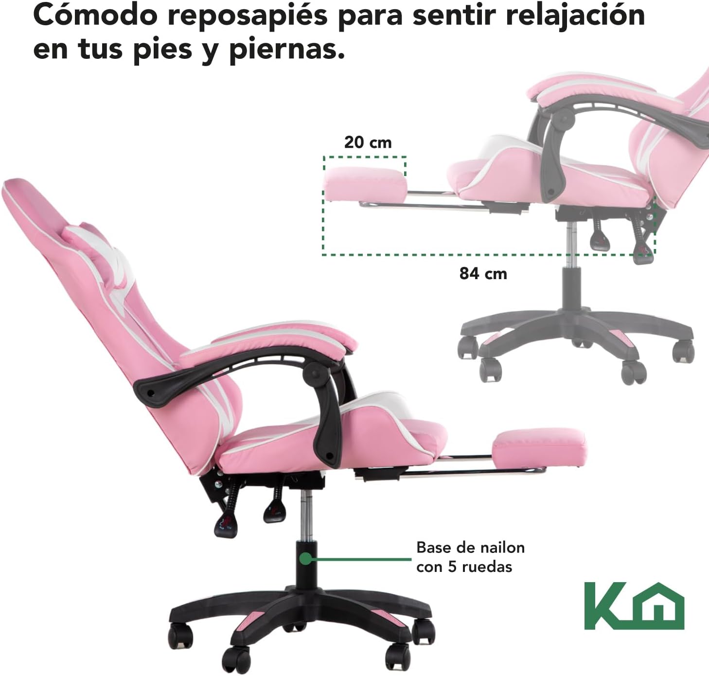Kingshouse | Silla ergonómica reclinable para juegos