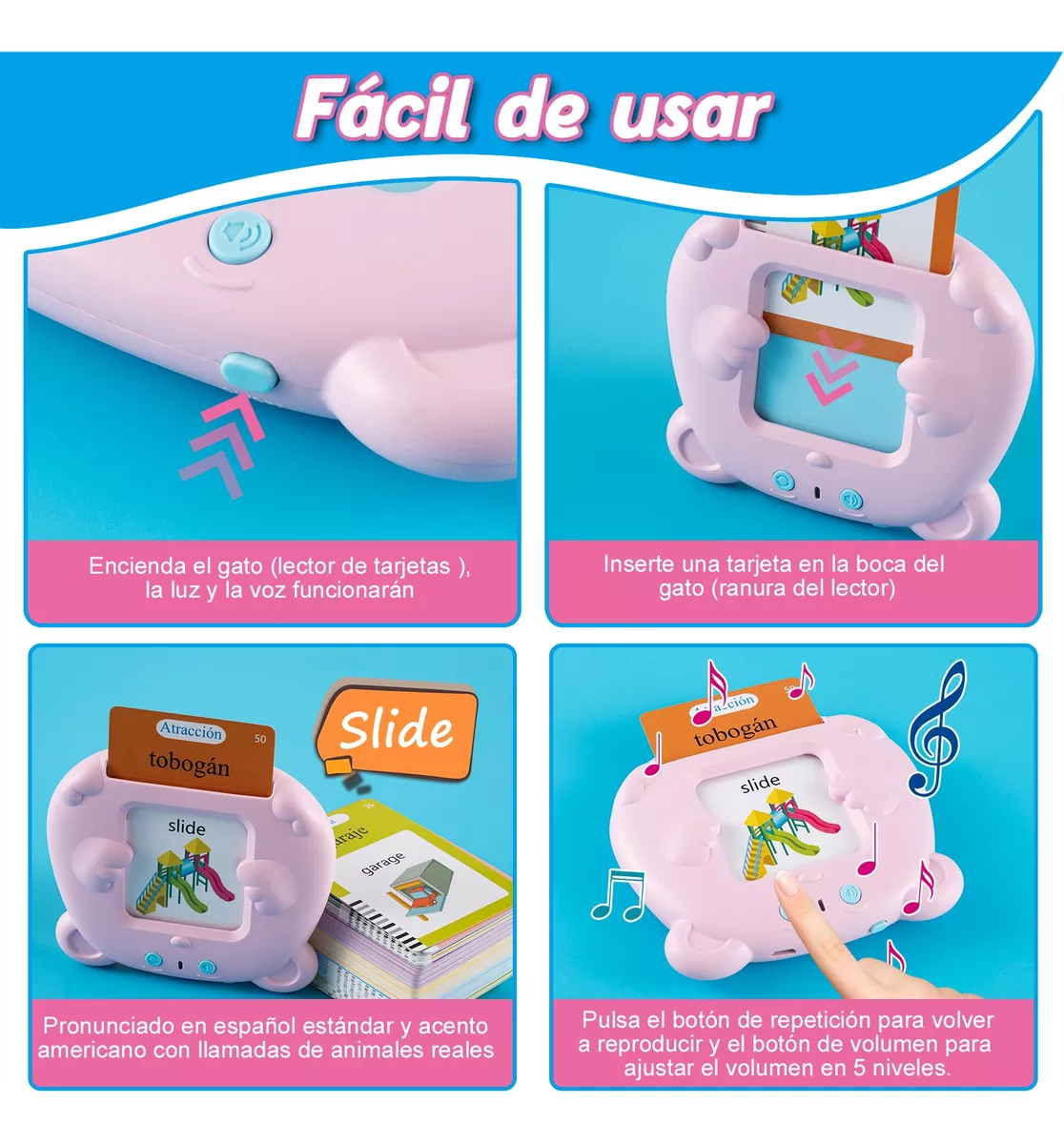 Juguetes Aprendizaje Tarjetas Lectura Español 510 Palabras