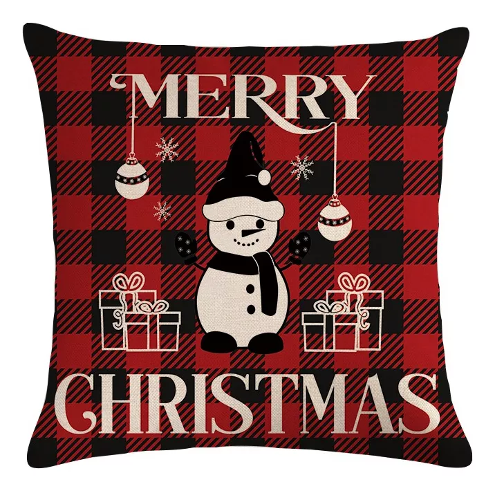 Funda De Almohada De Cojín Navidad Con Diseño Navideño 6pcs