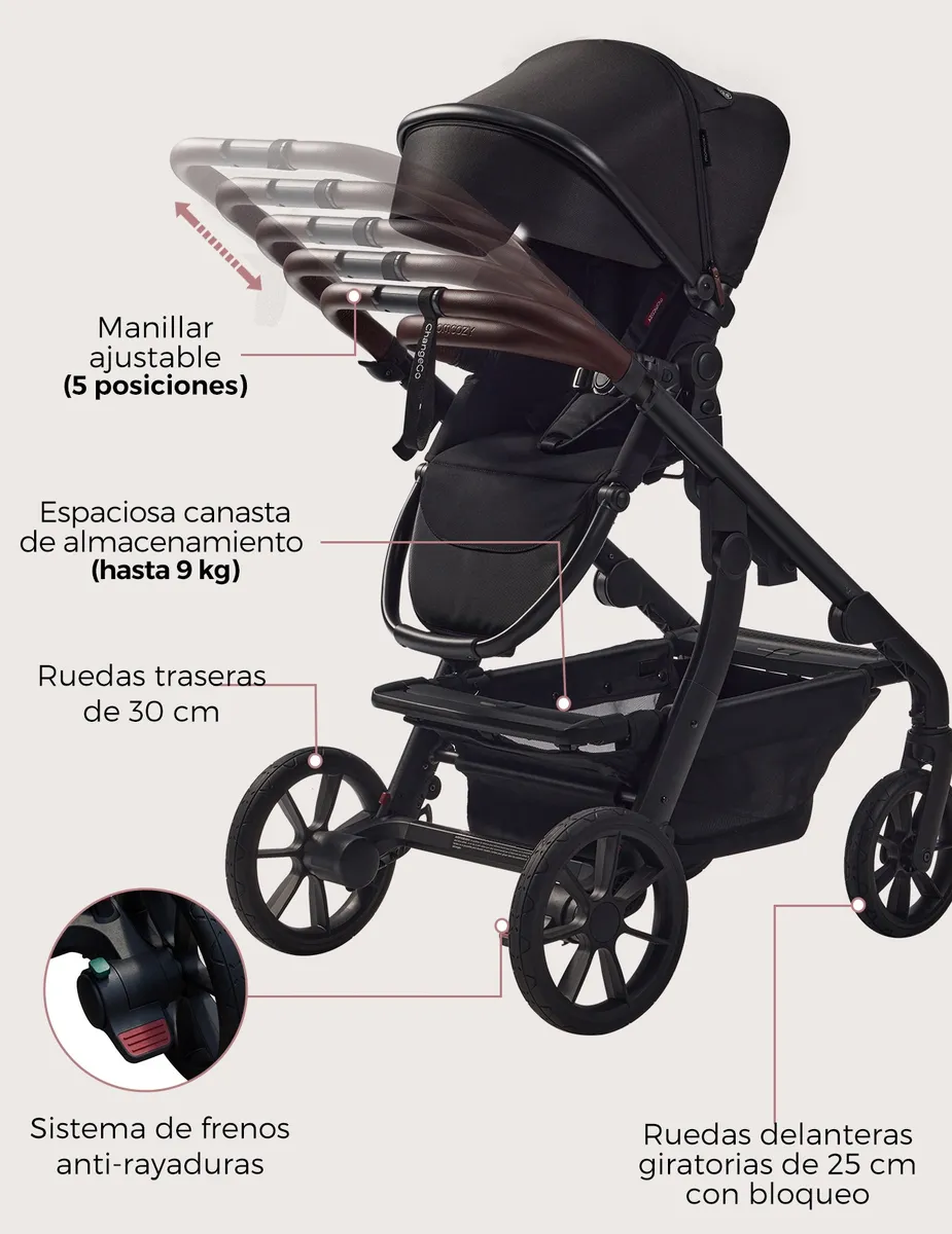Momcozy Changego Carriola De Bebé Multifuncional Negro