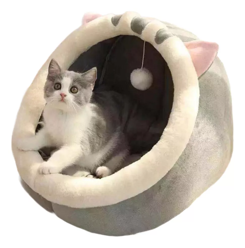 Casa Y Cama Plegable Para Gato Con Cojín Suave Mascota