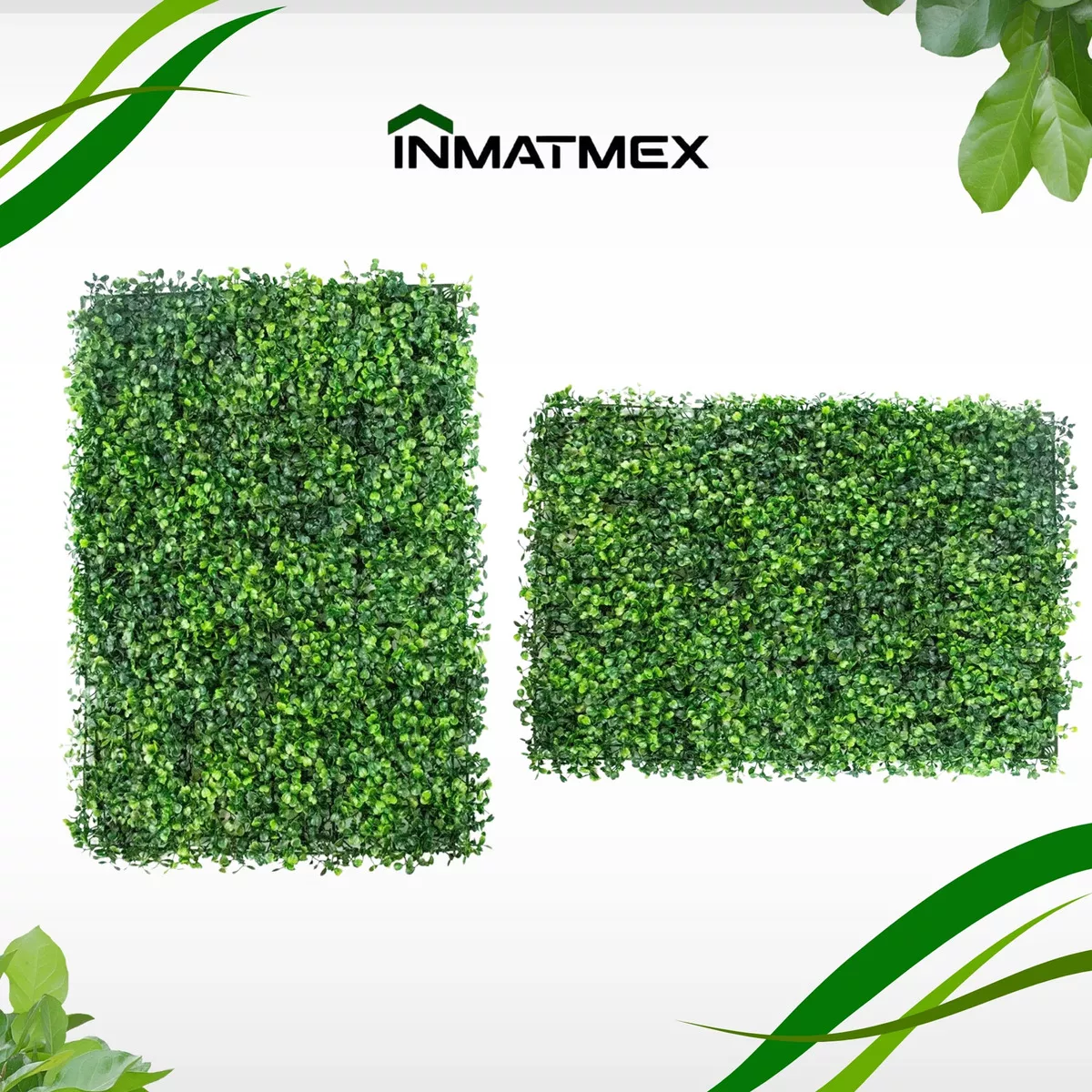 Follaje Verde Artificial Sinténtico 20 Pz 60x40 Cm Para Muro