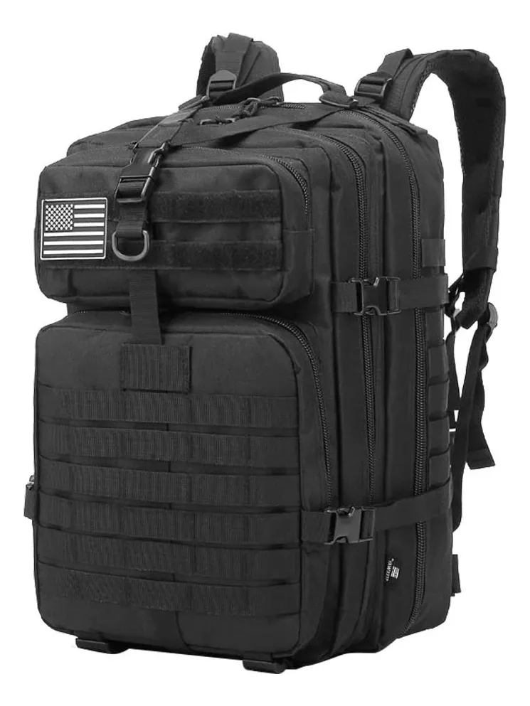 Mochila T&aacute;ctica Impermeable 45L Gran Capacidad 900d Oxford color Negro Lacasi ANL20C01