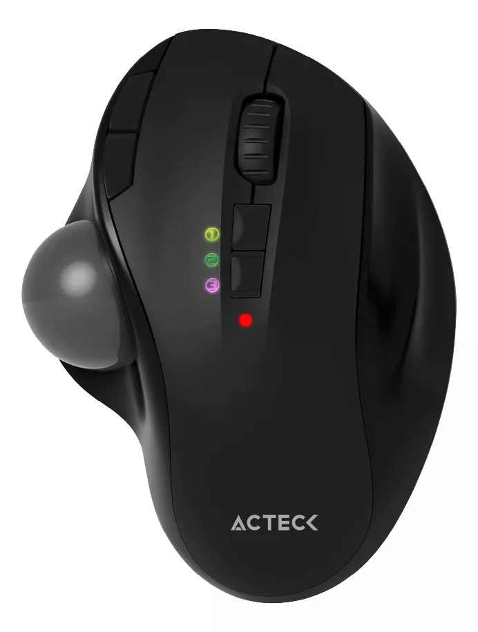 Mouse Ergonomico Trackball 2 Modos Bluetooth Acteck Mi790 color Negro