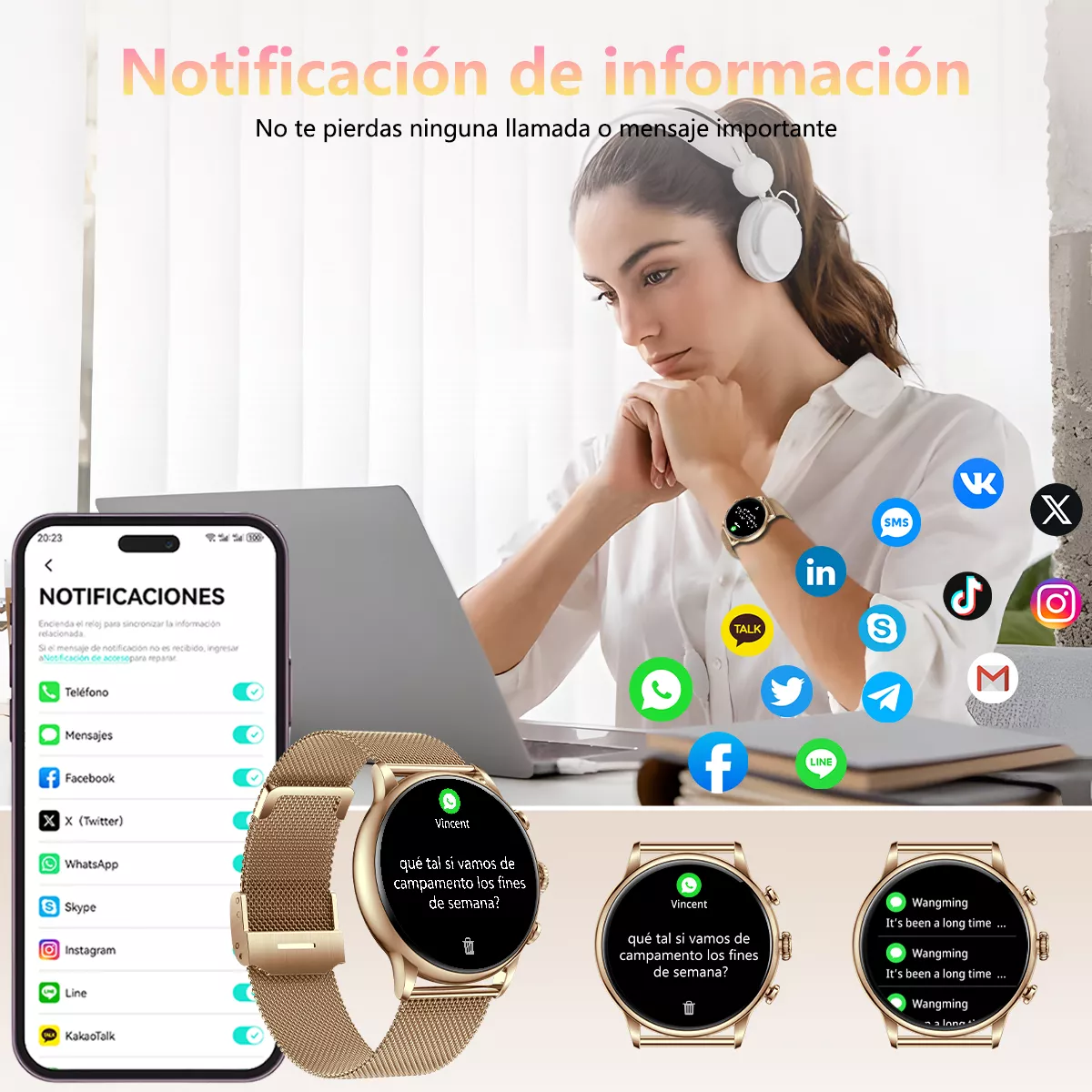 Smartwatch Mujer Amoled Reloj Inteligente Bluetooth Llamada