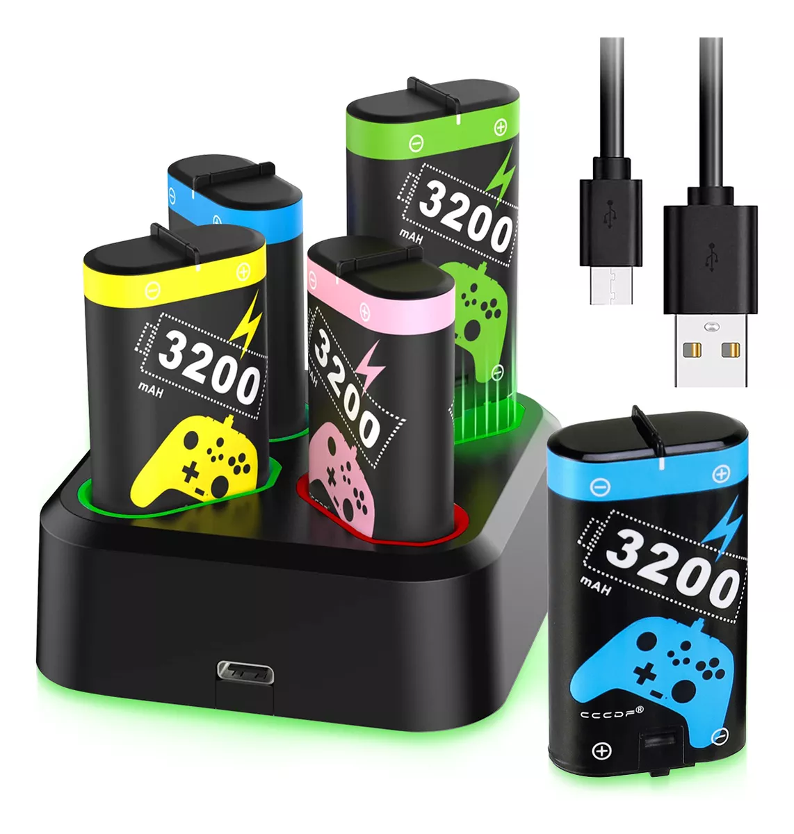 Cargador Xbox One/s/x/elite/series Con 4 Bater&iacute;as Recargable