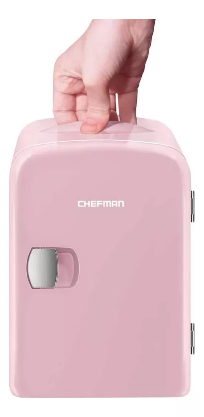 Mini-refrigerador Port&aacute;til Chefman Electrico color Rosa