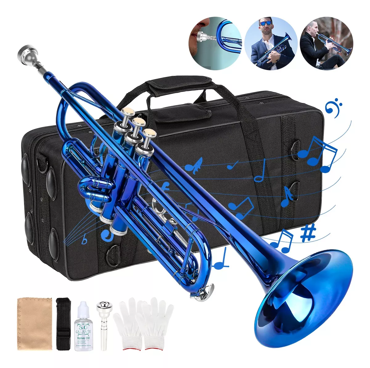 Standard Bb Trompeta Instrumento Musical Viento Con Estuche