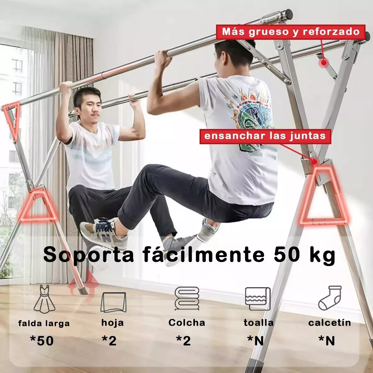 Tendedero Plegable Retráctil Para Colgar Ropa Acero Inoxidab