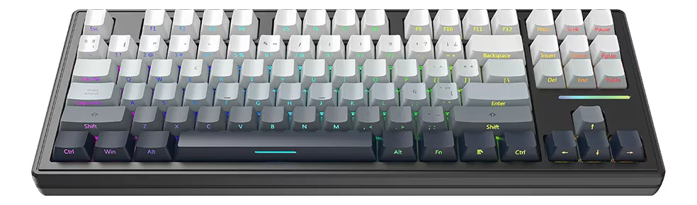 Attack Shark M87 Teclado Mecánico Bluetooth Inalámbrico De Tres Modos Con Cable Rgb Junta Personalizada Teclado Para Juegos Intercambiable En Caliente Negro
