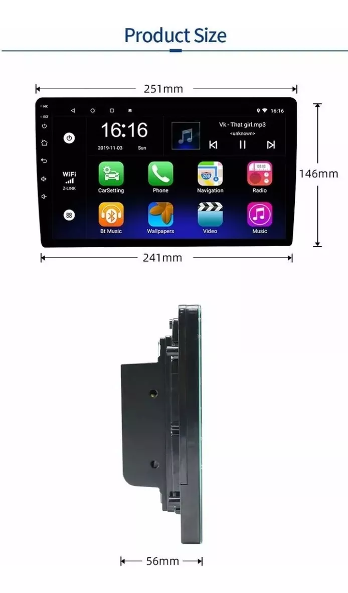 Estéreo De Coche Android De 10 Pulgadas Wif Gps Con Camara