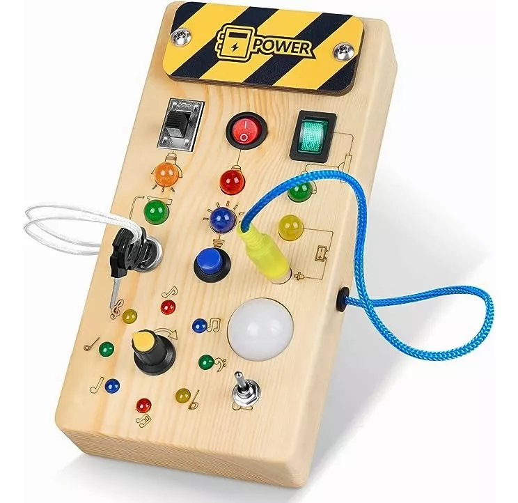 Tablero Ocupado Montessori Cambia Juguete Sensorial 8 Led