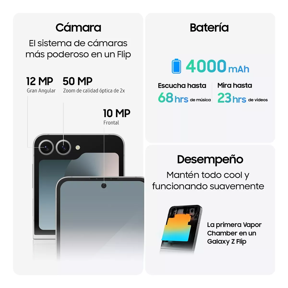 Celular Samsung Galaxy Z Flip 6 Azul Claro 8gb Ram 256gb, Ai, Nacional Con Garantía